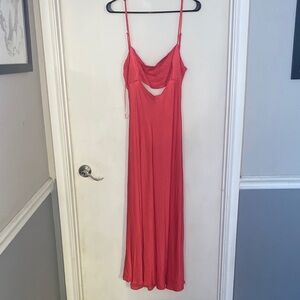 Astr the label Vibrant Coral Backless Dress